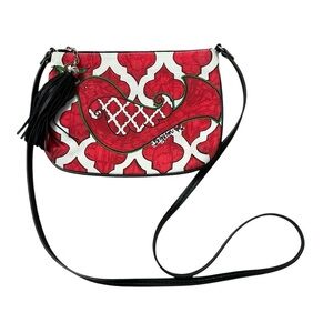 Brighton Canvas Leather Crossbody Bag Love Dove With Large Tassel Boho Bohemian